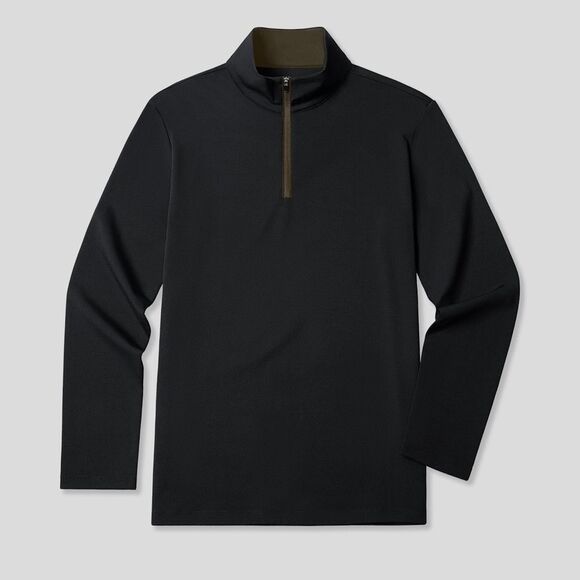 FIOBOC SmoothBlend Slim Fit Half Zip Mock Neck Tee: Zip Contrast Color Size XL - Picture 1 of 10